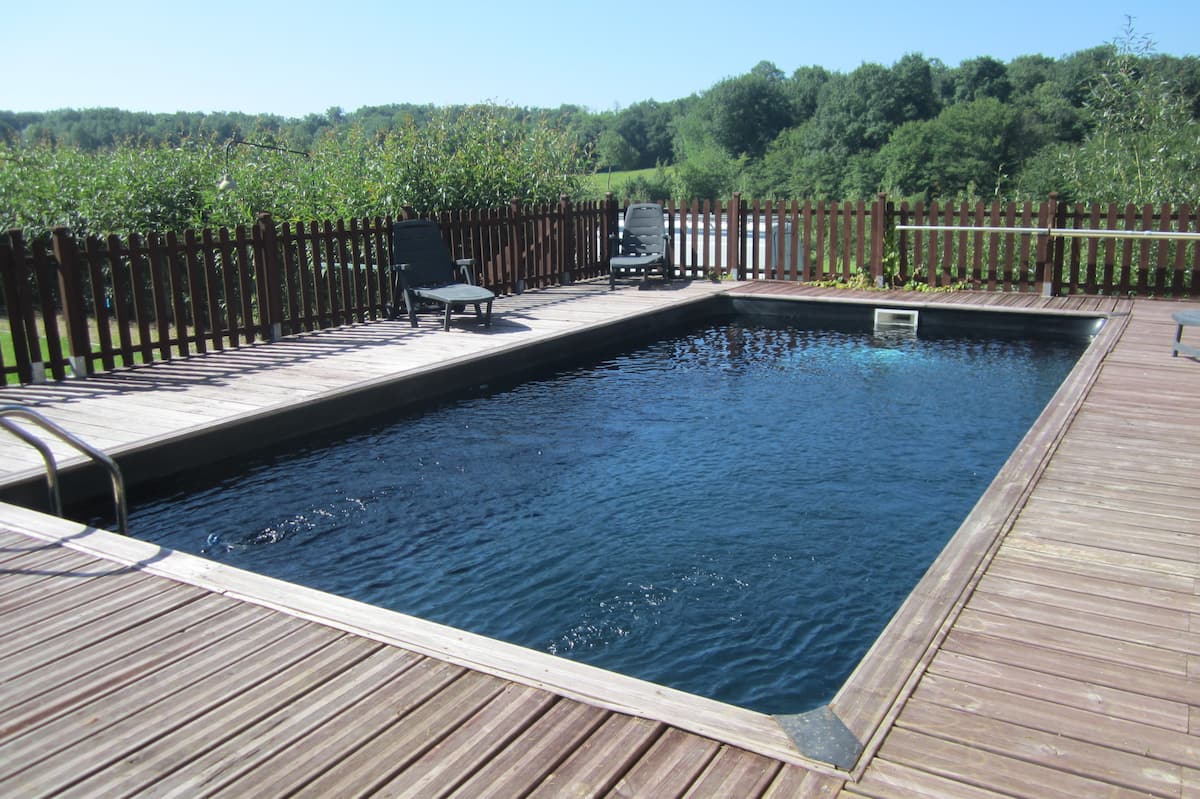 La piscine privée et la terrasse